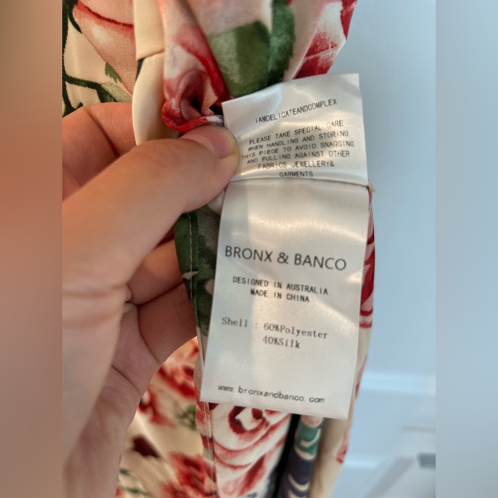 NEW Bronx and Banco Leo Maxi Dress in multi , Floral Cowl Neck Spaghetti Strap - Picture 7 of 11